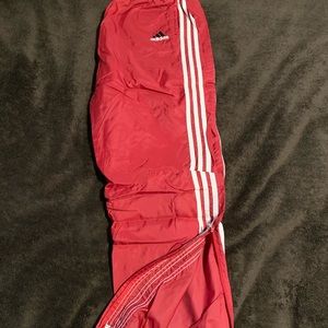 90s Vintage Adidas Red Nylon Pants